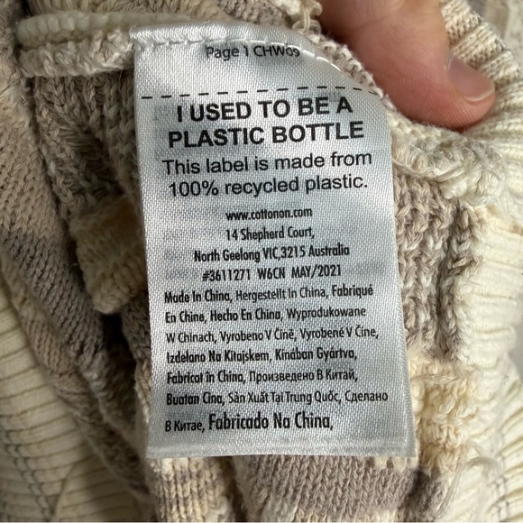 Cotton On Garments Coogi Style Men’s Size Large Tan Sweater Casual 3D Knit - Picture 5 of 6